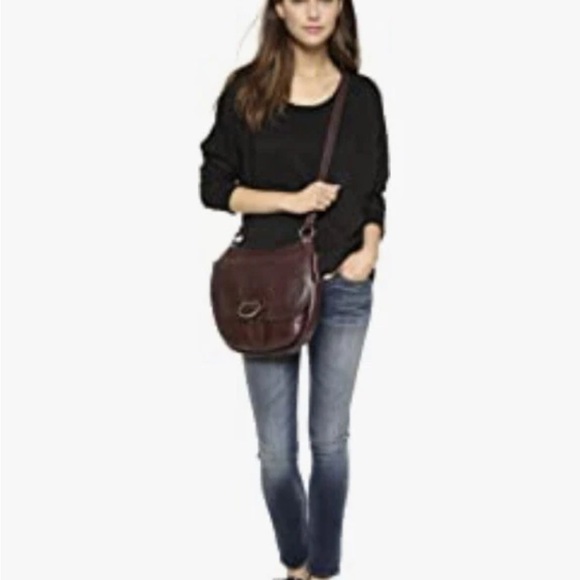 Frye Amy Burgundy Maroon Wine Oxblood Leather Crossbody Bag Purse‎ - Picture 2 of 13